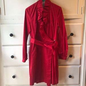 Elizabeth McKay red wrap dress size 6